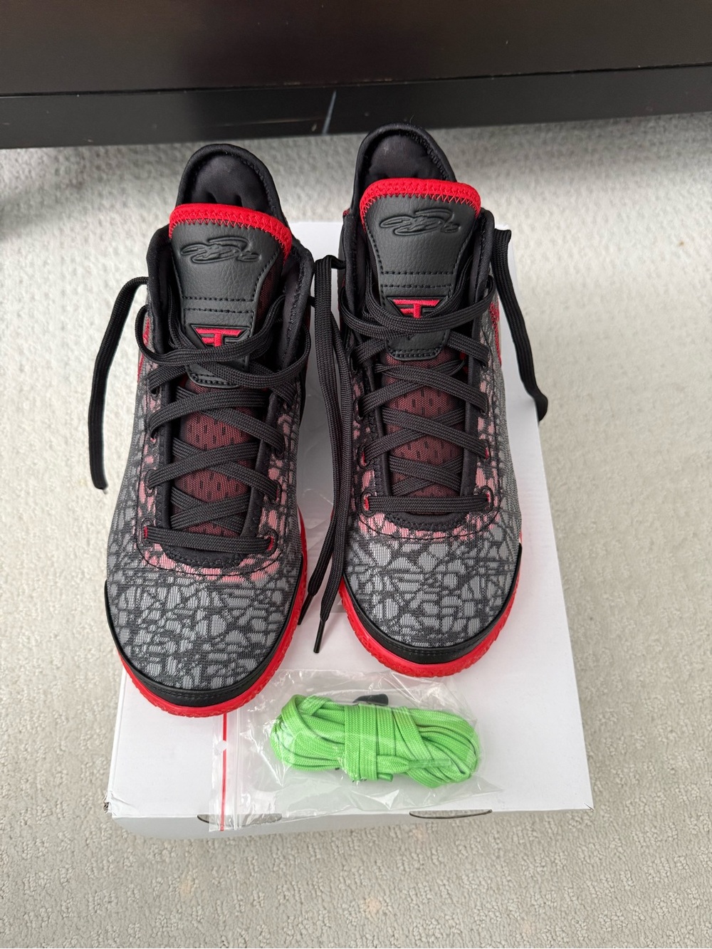 Men's Black & Red Patterned Athletic Sneakers